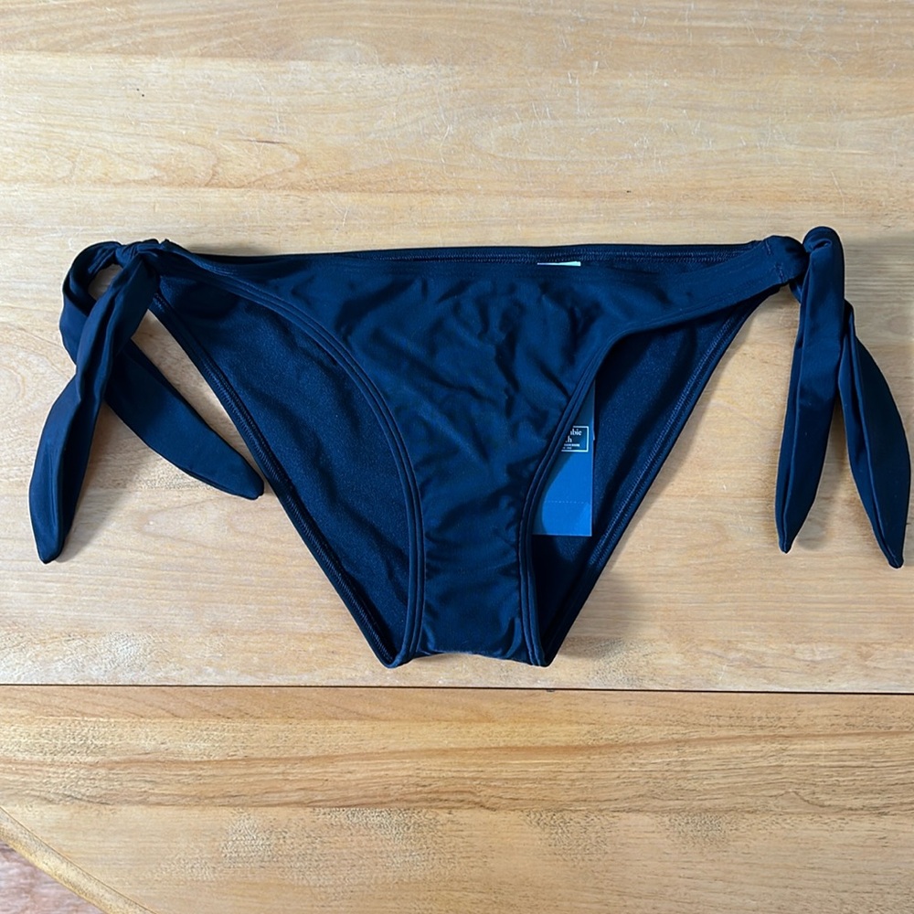 Abercrombie & Fitch High Rise Side Tie Black Bikini NWT size Small